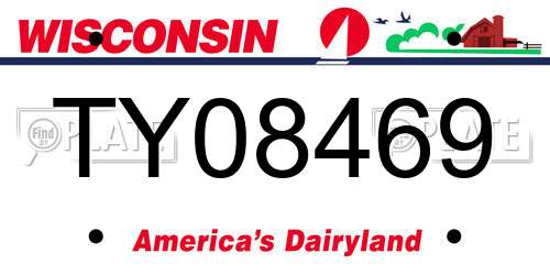 TY08469 Wisconsin License Plate