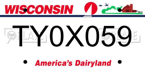 TY0X059 Wisconsin License Plate