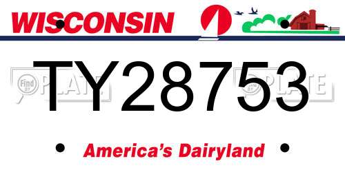TY28753 Wisconsin License Plate