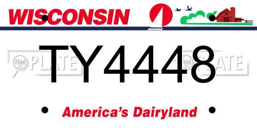 TY4448 Wisconsin License Plate