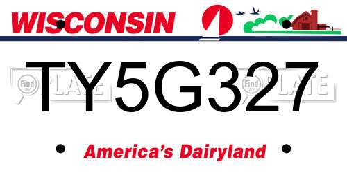TY5G327 Wisconsin License Plate