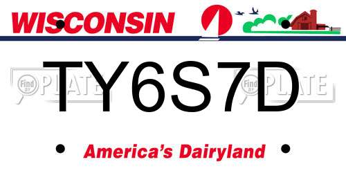TY6S7D Wisconsin License Plate