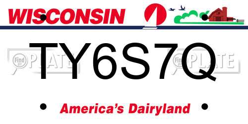 TY6S7Q Wisconsin License Plate
