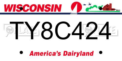 TY8C424 Wisconsin License Plate