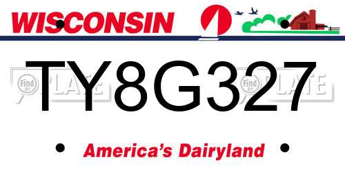 TY8G327 Wisconsin License Plate