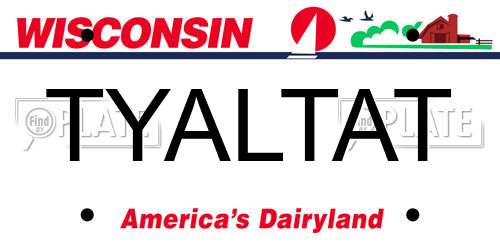 TYALTAT Wisconsin License Plate