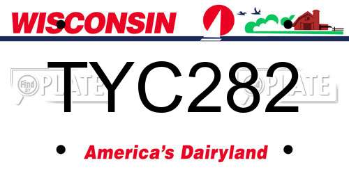 TYC282 Wisconsin License Plate