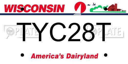 TYC28T Wisconsin License Plate