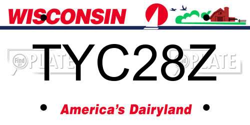 TYC28Z Wisconsin License Plate