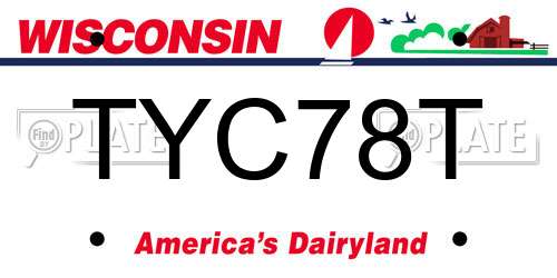 TYC78T Wisconsin License Plate