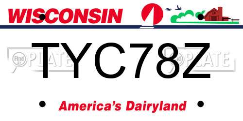 TYC78Z Wisconsin License Plate