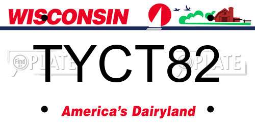 TYCT82 Wisconsin License Plate