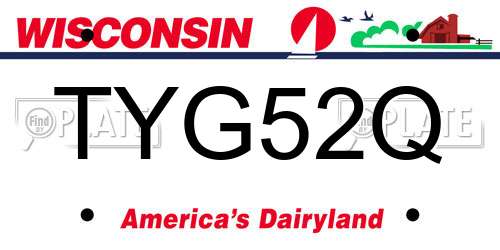 TYG52Q Wisconsin License Plate