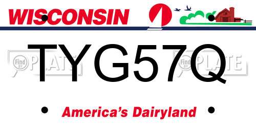 TYG57Q Wisconsin License Plate