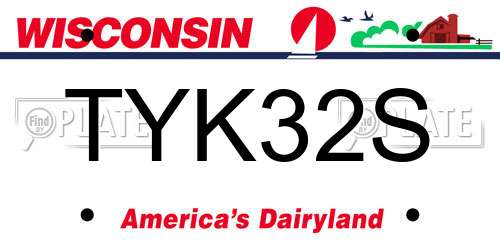 TYK32S Wisconsin License Plate