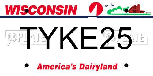 TYKE25 Wisconsin License Plate