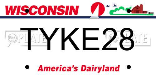 TYKE28 Wisconsin License Plate
