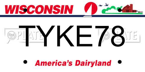 TYKE78 Wisconsin License Plate