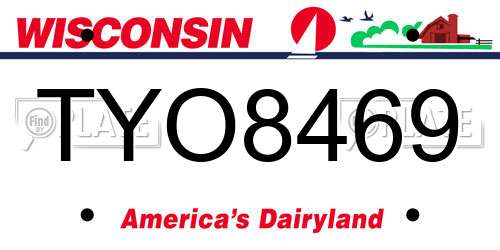 TYO8469 Wisconsin License Plate