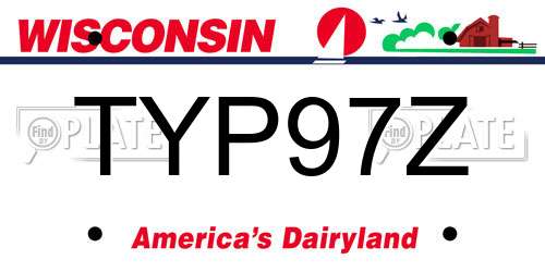 TYP97Z Wisconsin License Plate