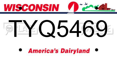 TYQ5469 Wisconsin License Plate