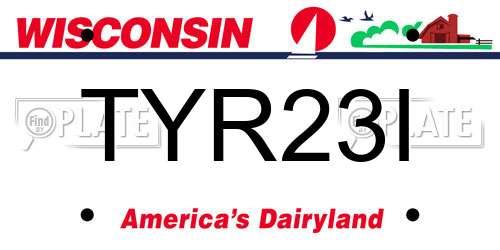 TYR23I Wisconsin License Plate