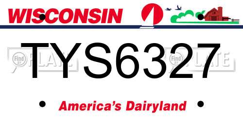 TYS6327 Wisconsin License Plate