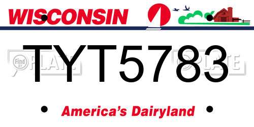 TYT5783 Wisconsin License Plate