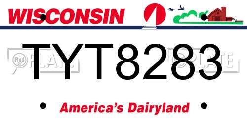 TYT8283 Wisconsin License Plate
