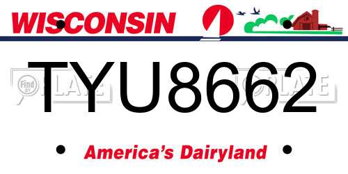 TYU8662 Wisconsin License Plate