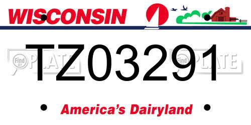 TZ03291 Wisconsin License Plate