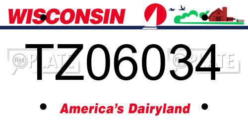 TZ06034 Wisconsin License Plate