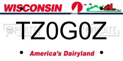 TZ0G0Z Wisconsin License Plate
