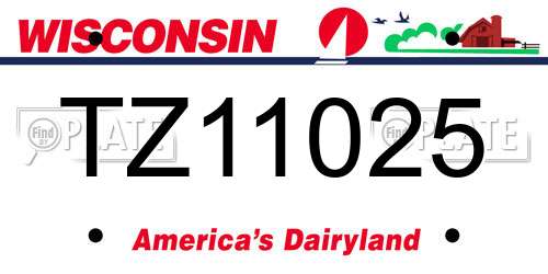 TZ11025 Wisconsin License Plate