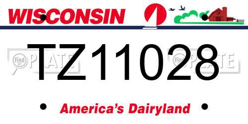 TZ11028 Wisconsin License Plate