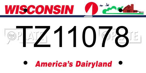 TZ11078 Wisconsin License Plate