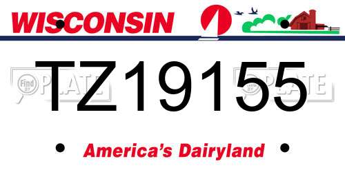 TZ19155 Wisconsin License Plate