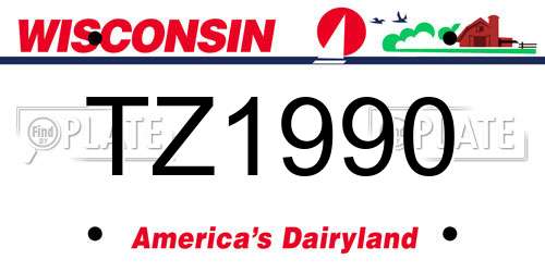 TZ1990 Wisconsin License Plate