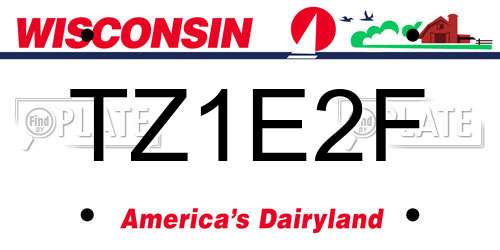 TZ1E2F Wisconsin License Plate