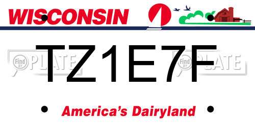 TZ1E7F Wisconsin License Plate