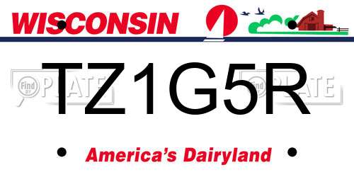 TZ1G5R Wisconsin License Plate