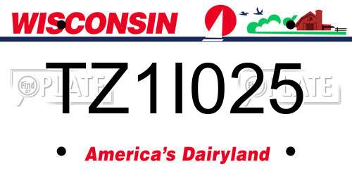 TZ1I025 Wisconsin License Plate