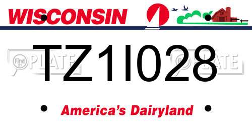 TZ1I028 Wisconsin License Plate