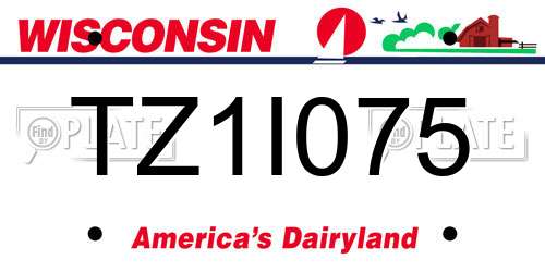 TZ1I075 Wisconsin License Plate
