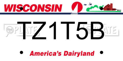 TZ1T5B Wisconsin License Plate