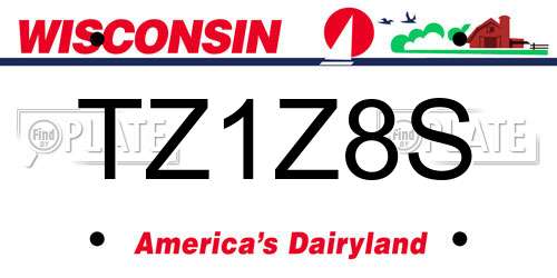 TZ1Z8S Wisconsin License Plate