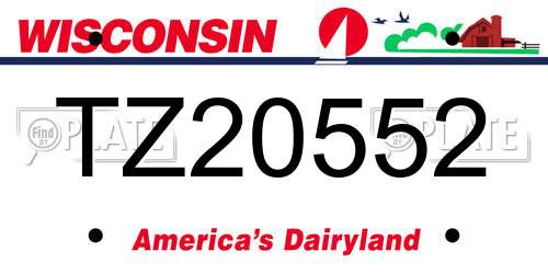 TZ20552 Wisconsin License Plate
