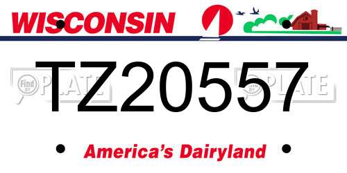 TZ20557 Wisconsin License Plate