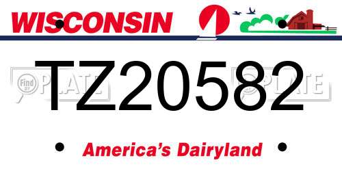 TZ20582 Wisconsin License Plate