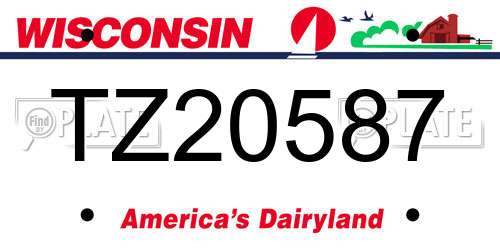 TZ20587 Wisconsin License Plate